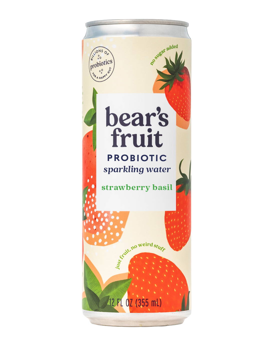 Strawberry Basil Probiotic Sparkling Water – Bear's Fruit